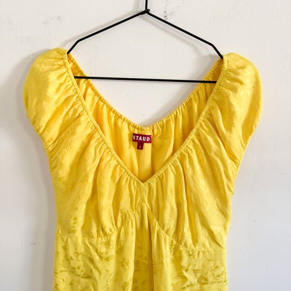 Staud Yellow Floral Mini Dress 6 - Picture 3 of 7
